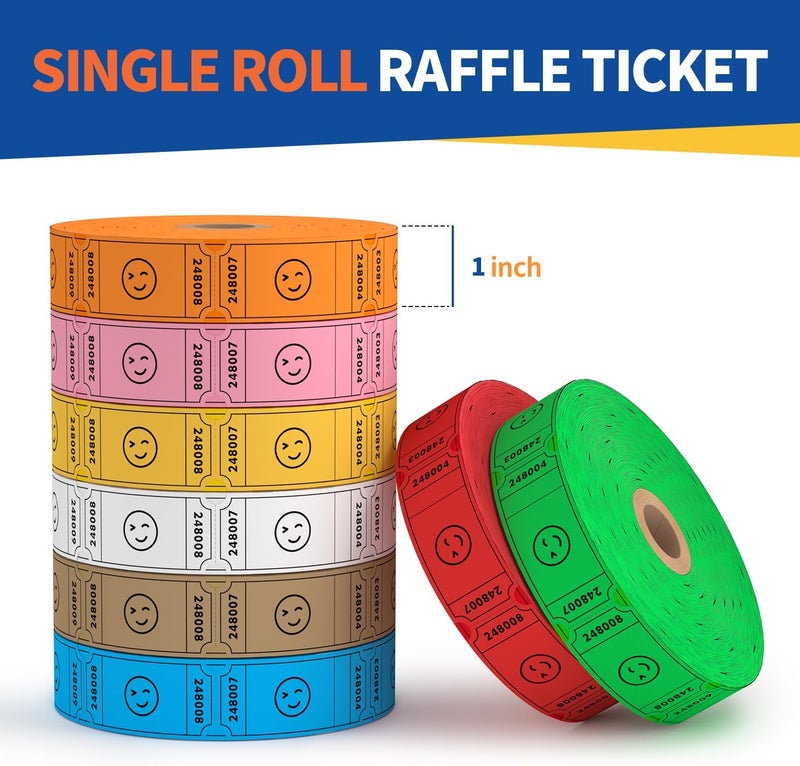 Methdic 1000 Smile Raffle Tickets White, Single Roll, Ticket for Events, Entry, Class Reward, Fundraiser & Prizes - Image 4